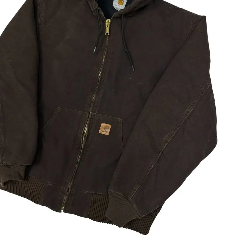 Carhartt J130 DKB brown hooded work wear jacket